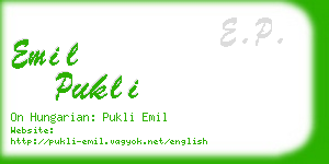 emil pukli business card